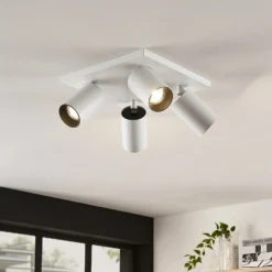 Arcchio Foco Brinja, blanco, angular, Ø 6 cm, 4 luces, GU10