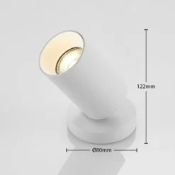 Arcchio Foco Brinja, blanco, redondo, 12 cm de alto, Ø 6 cm