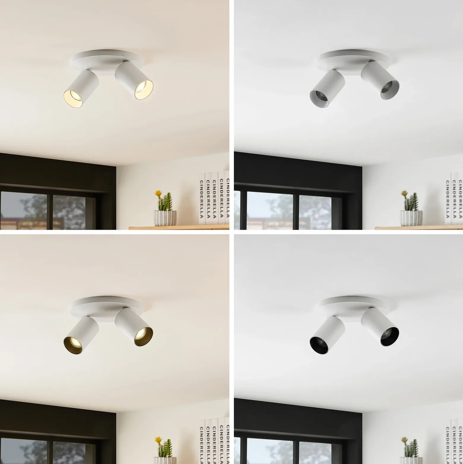 Arcchio Foco Brinja, blanco, redondo, Ø 6 cm, 2 luces, GU10