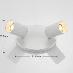 Arcchio Foco Brinja, blanco, redondo, Ø 6 cm, 2 luces, GU10