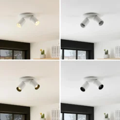Arcchio Foco Brinja, blanco, redondo, Ø 6 cm, 2 luces, GU10