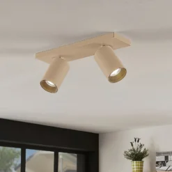 Arcchio Foco Brinja, marrón, angular, Ø 6 cm, 2 luces, GU10