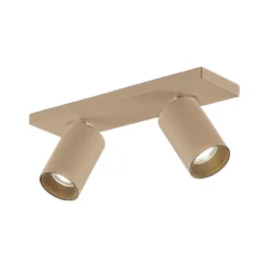 Arcchio Foco Brinja, marrón, angular, Ø 6 cm, 2 luces, GU10