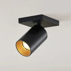 Arcchio Foco Brinja, negro, angular, Ø 6 cm, 1 luz, GU10