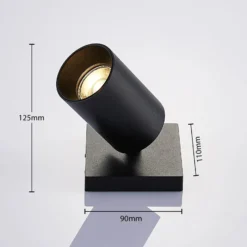Arcchio Foco Brinja, negro, angular, Ø 6 cm, 1 luz, GU10