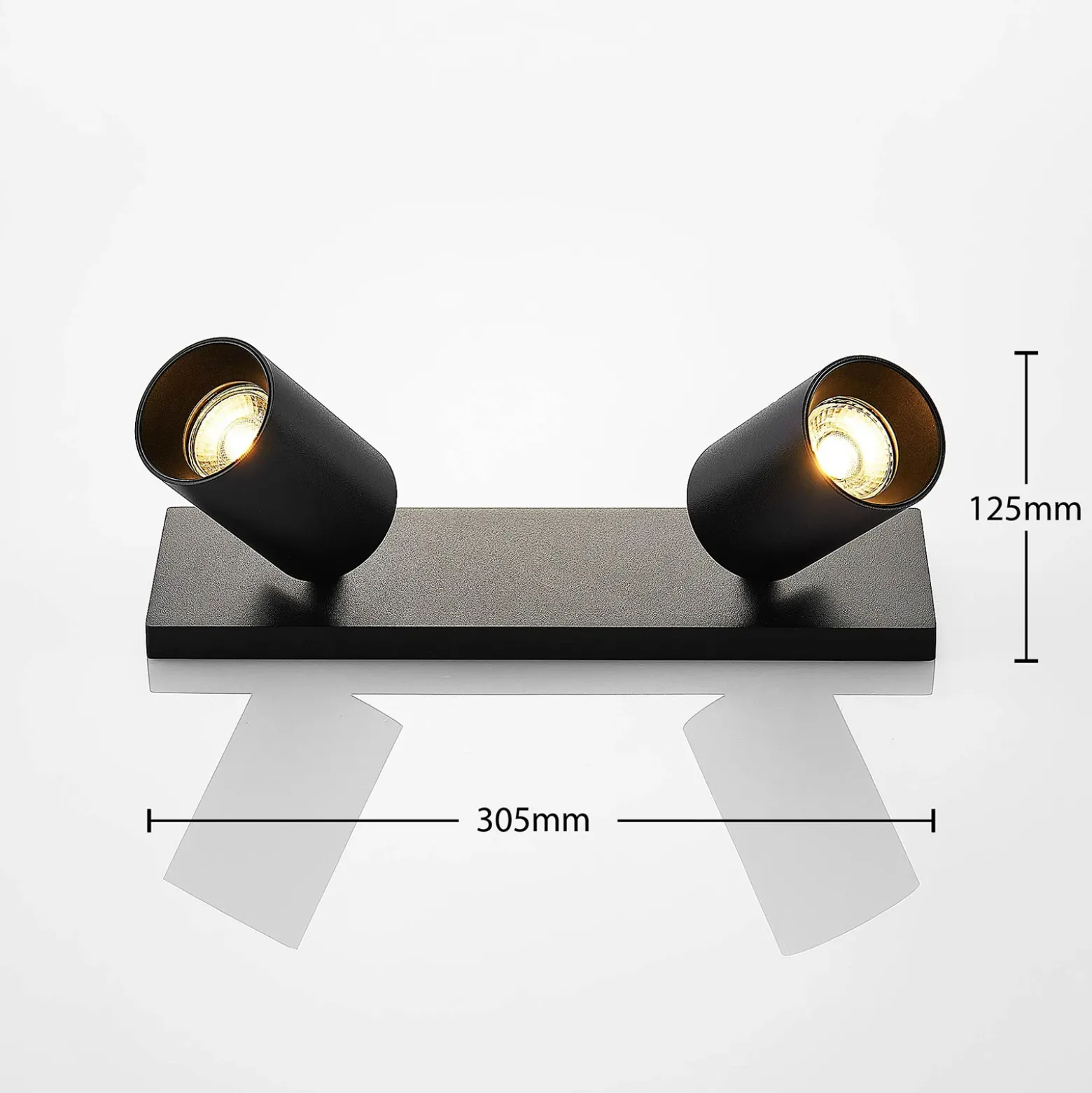 Arcchio Foco Brinja, negro, angular, Ø 6 cm, 2 figuras, GU10