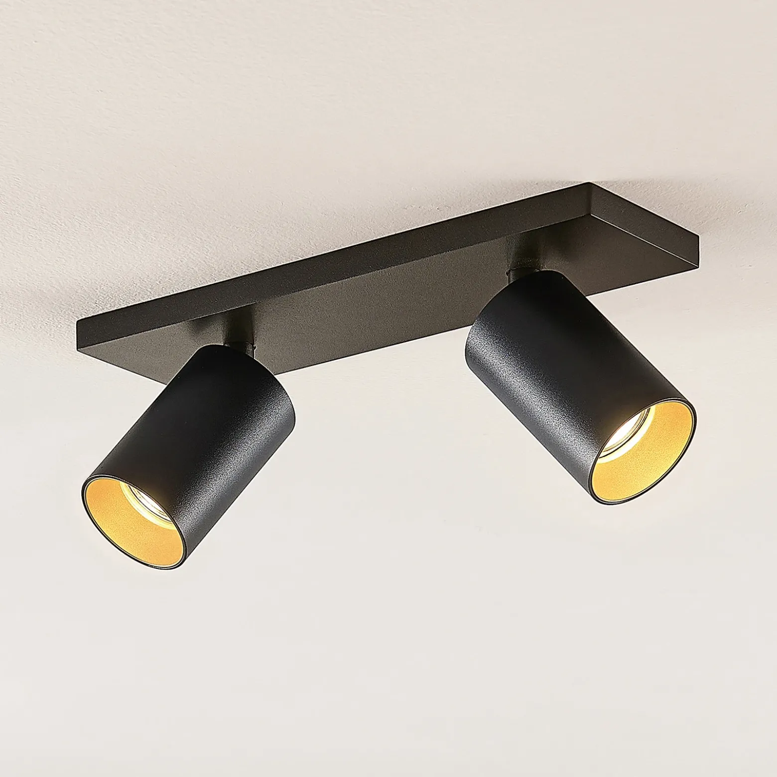 Arcchio Foco Brinja, negro, angular, Ø 6 cm, 2 figuras, GU10