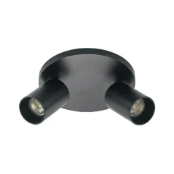 Arcchio Foco Brinja, negro, redondo, Ø 6 cm, 2 luces, GU10