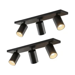 Arcchio foco Brinja, set de 2, negro, angular, 3 luces