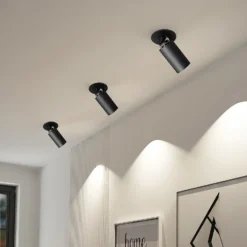Arcchio foco empotrable Davin, negro, cilindro, lote de 2