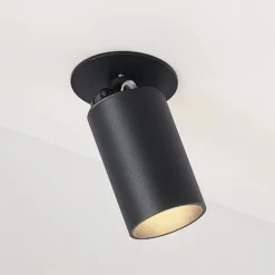 Arcchio foco empotrable Davin, negro, cilindro, lote de 3