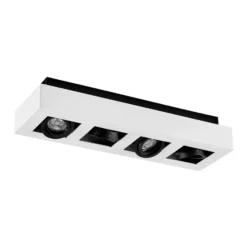Arcchio foco Vince, 47 cm, 4 luces, blanco/negro, GU10