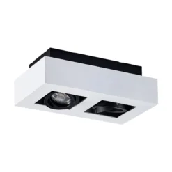 Arcchio foco Vince, 25 cm, 2 luces, blanco/negro, GU10