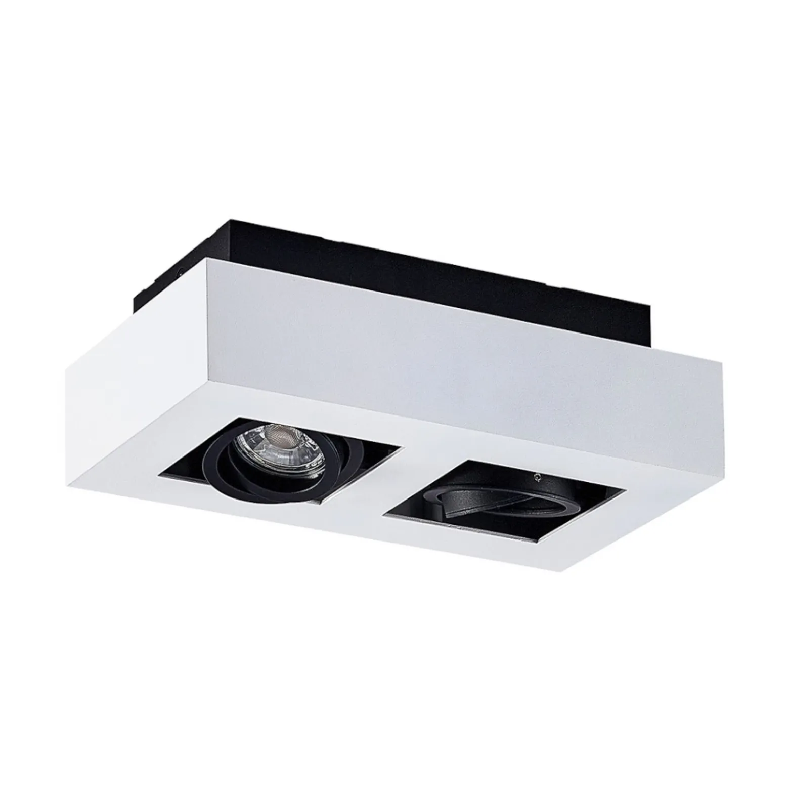 Arcchio foco Vince, 25 cm, 2 luces, blanco/negro, GU10