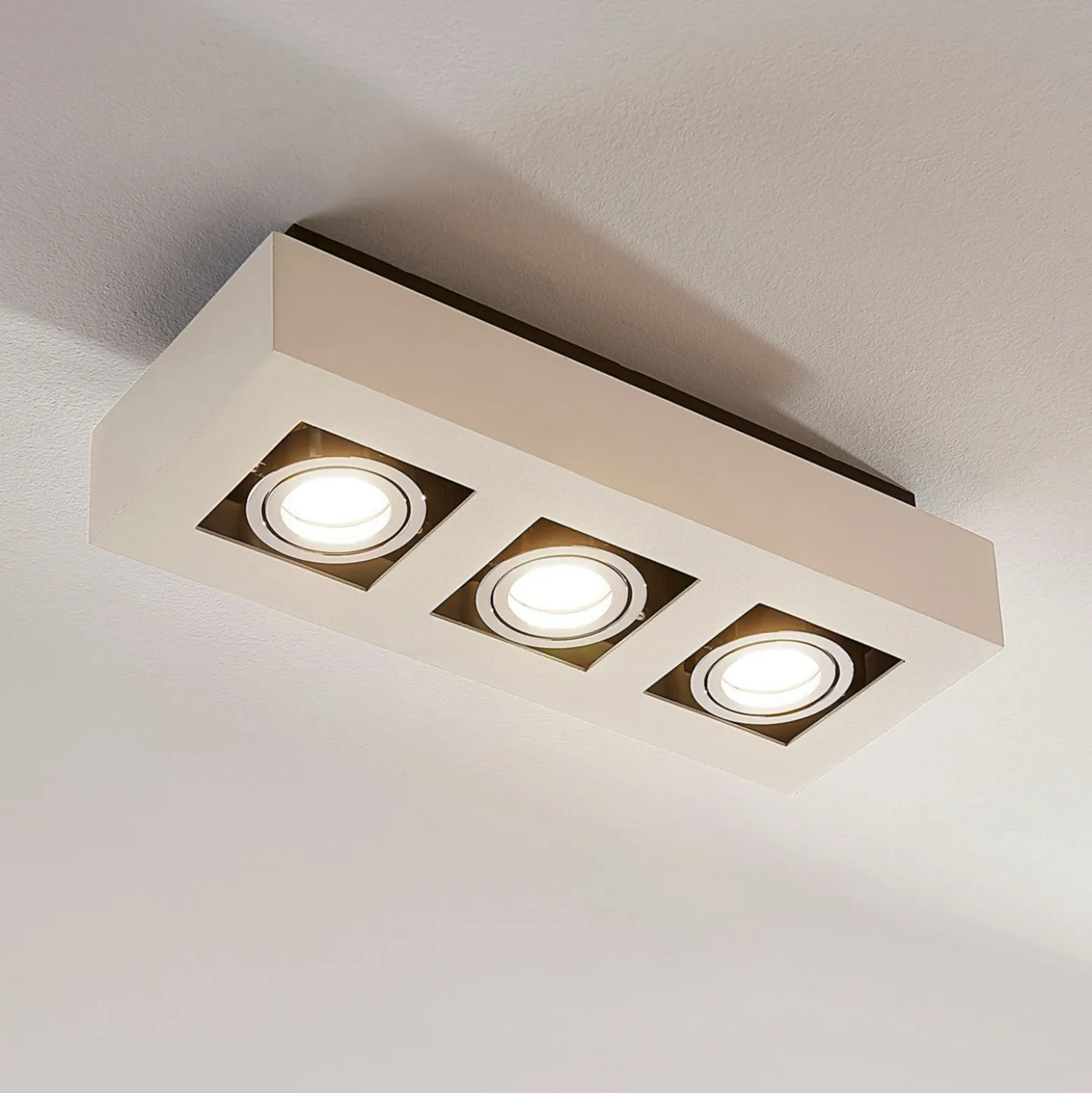 Arcchio foco Vince, 36 cm, 3 luces, blanco/cromo, GU10