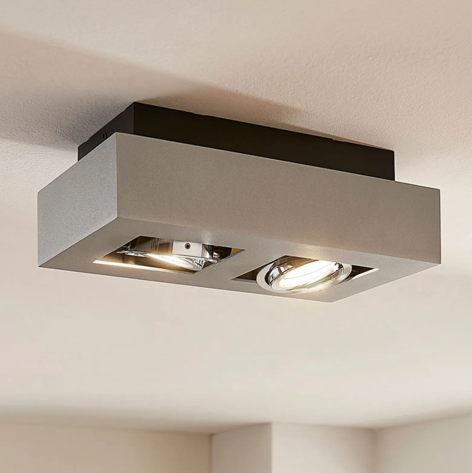 Arcchio foco Vince, 25 cm, 2 luces, plata, GU10