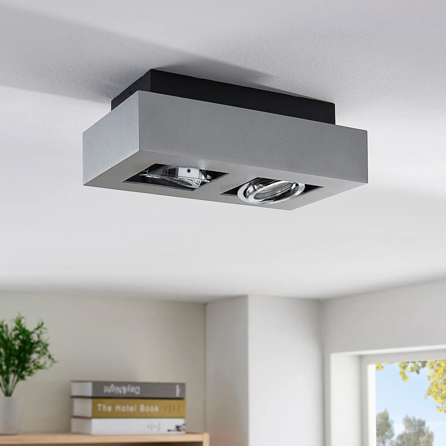 Arcchio foco Vince, 25 cm, 2 luces, plata, GU10