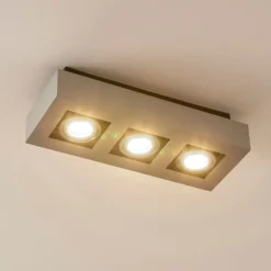 Arcchio foco Vince, 36 cm, 3 luces, plata, GU10