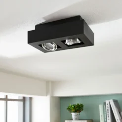 Arcchio foco Vince, 25 cm, negro, metal, GU10