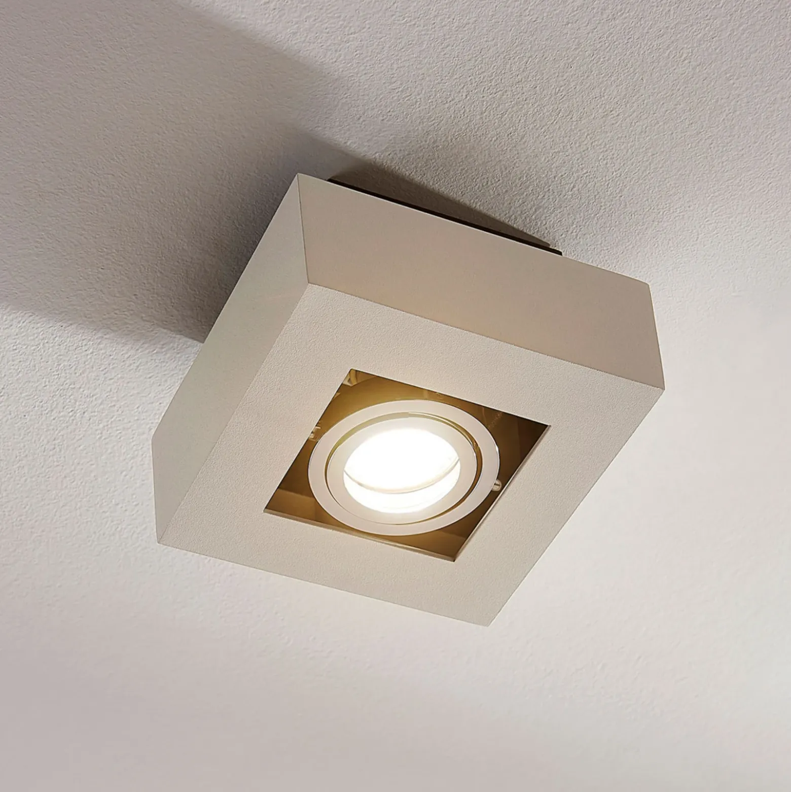 Arcchio foco Vince, 14 x 14 cm, blanco/cromo, metal, GU10