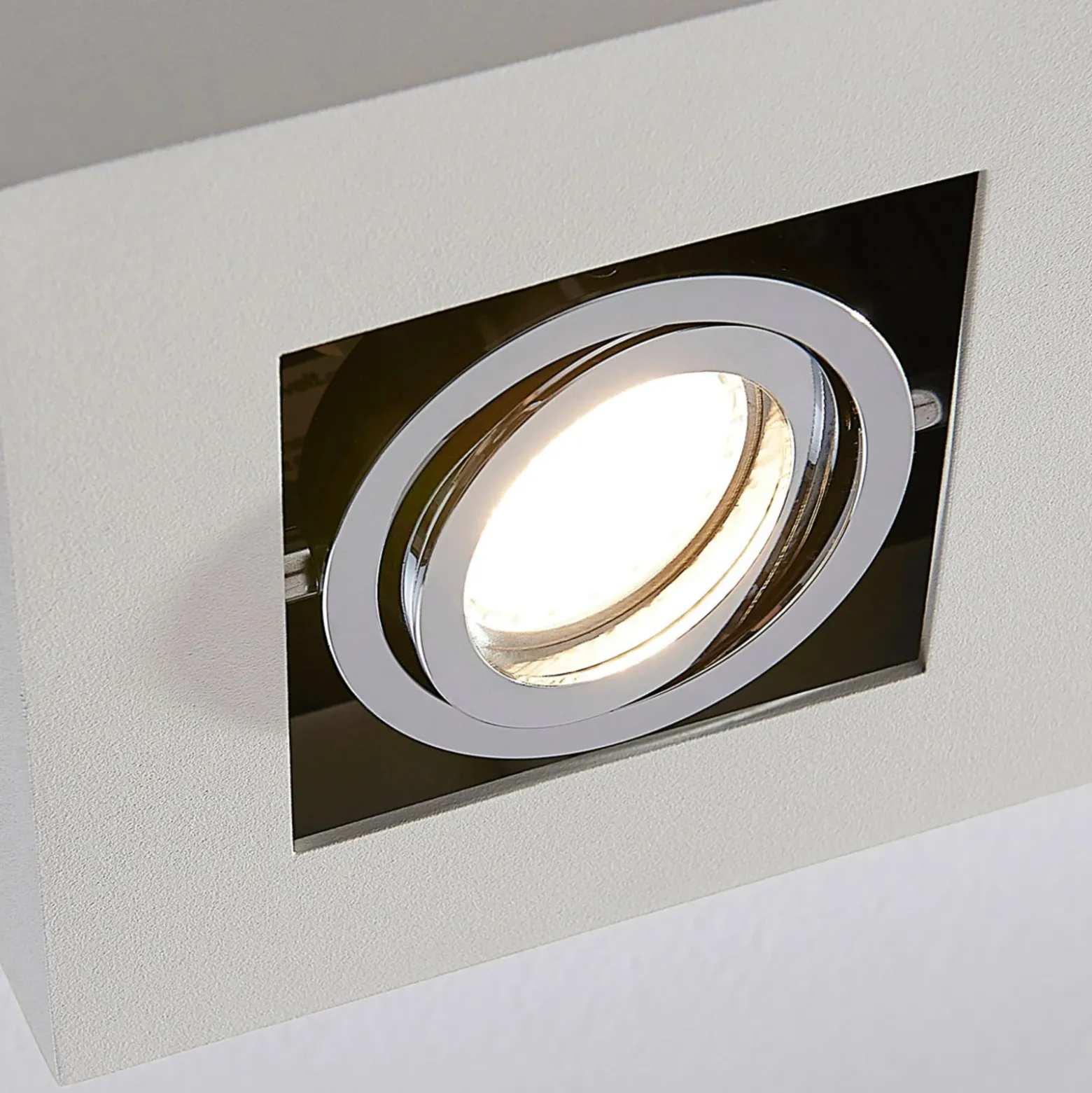 Arcchio foco Vince, 14 x 14 cm, blanco/cromo, metal, GU10