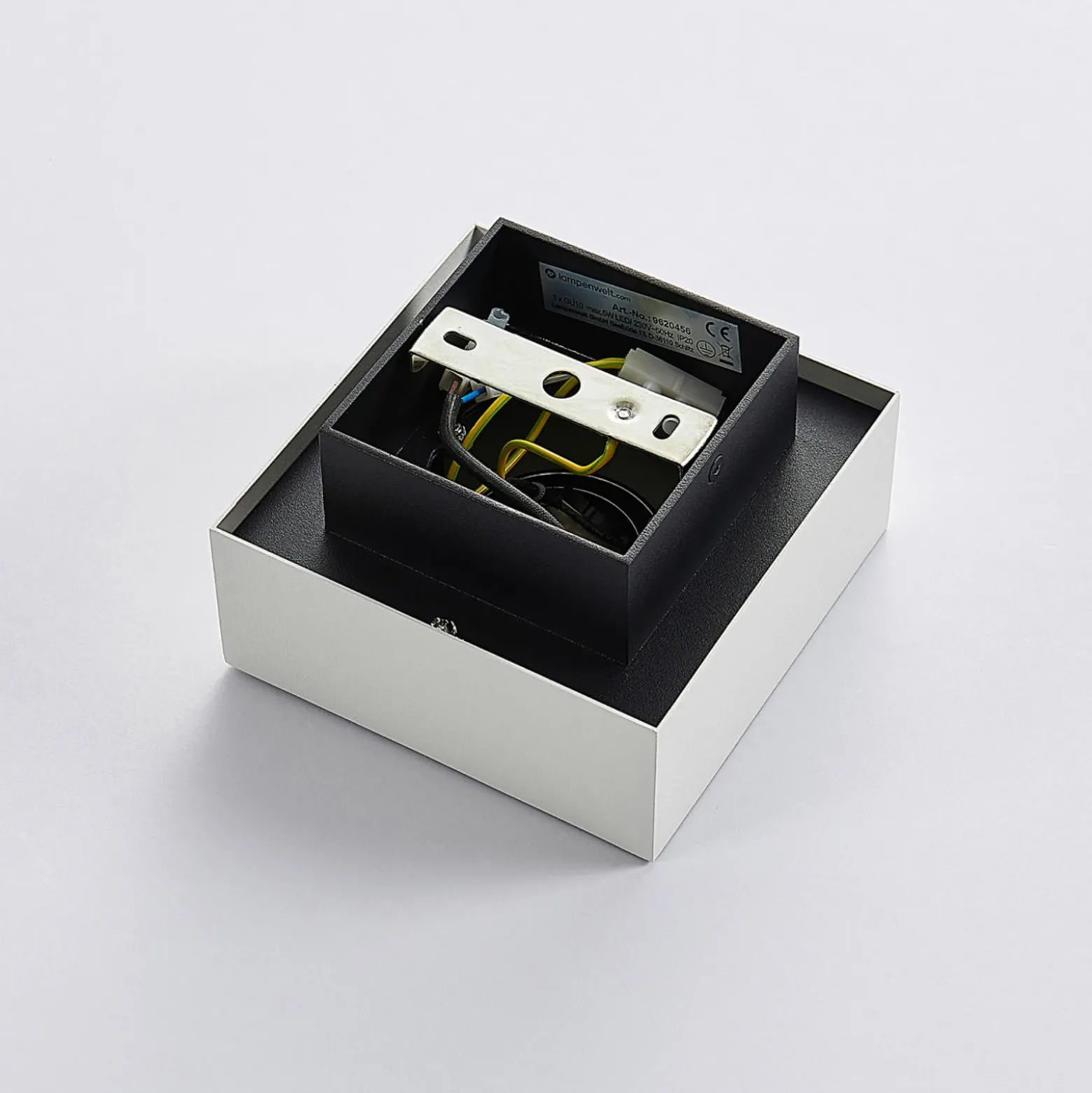 Arcchio foco Vince, 14 x 14 cm, blanco/cromo, metal, GU10