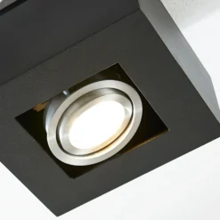 Arcchio foco Vince, 14 x 14 cm, negro, metal, GU10