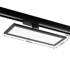 Arcchio Hairis panel LED trifásico, 30 cm, negro, 4000 K