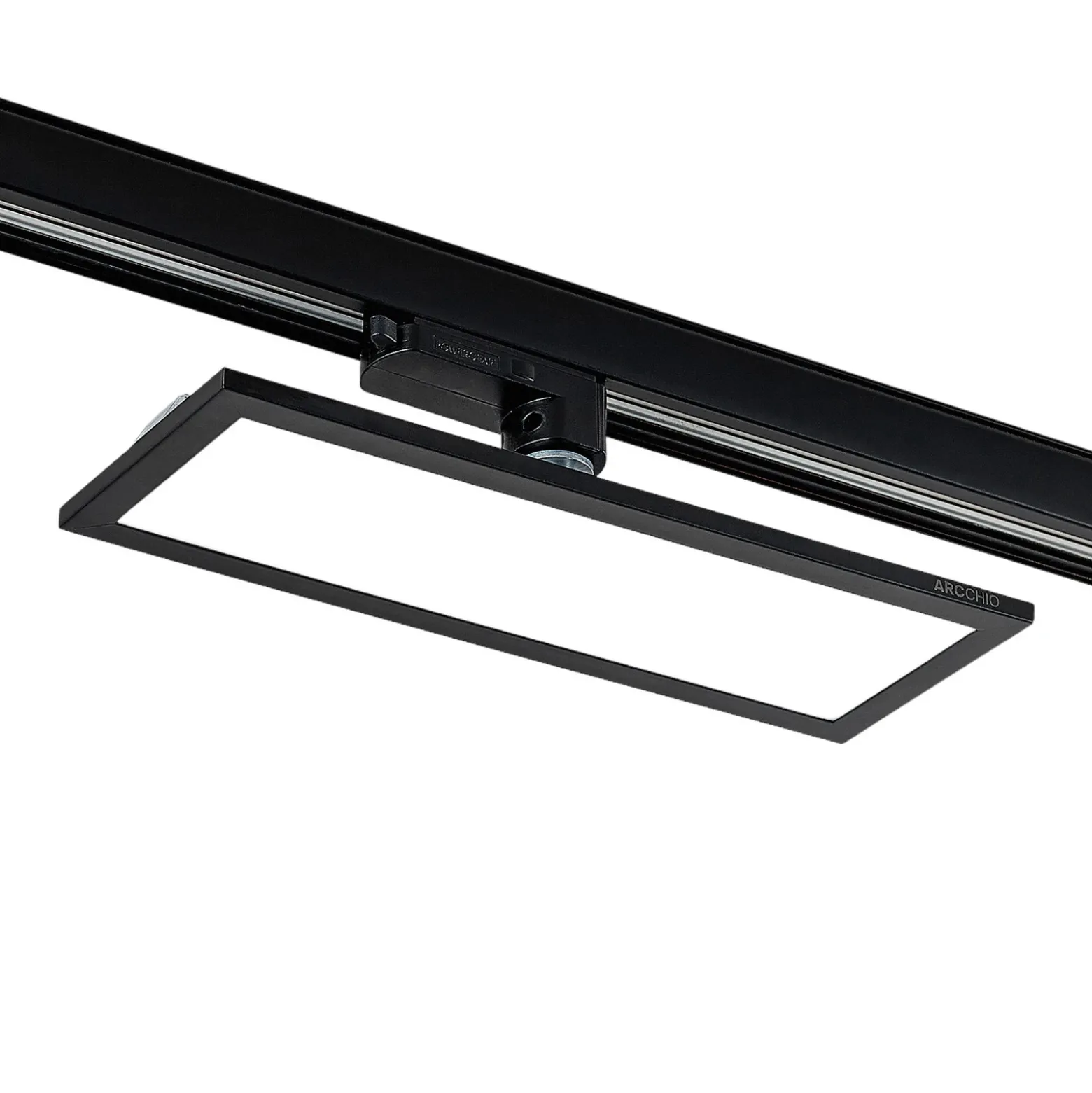 Arcchio Hairis panel LED trifásico, 30 cm, negro, 3000 K