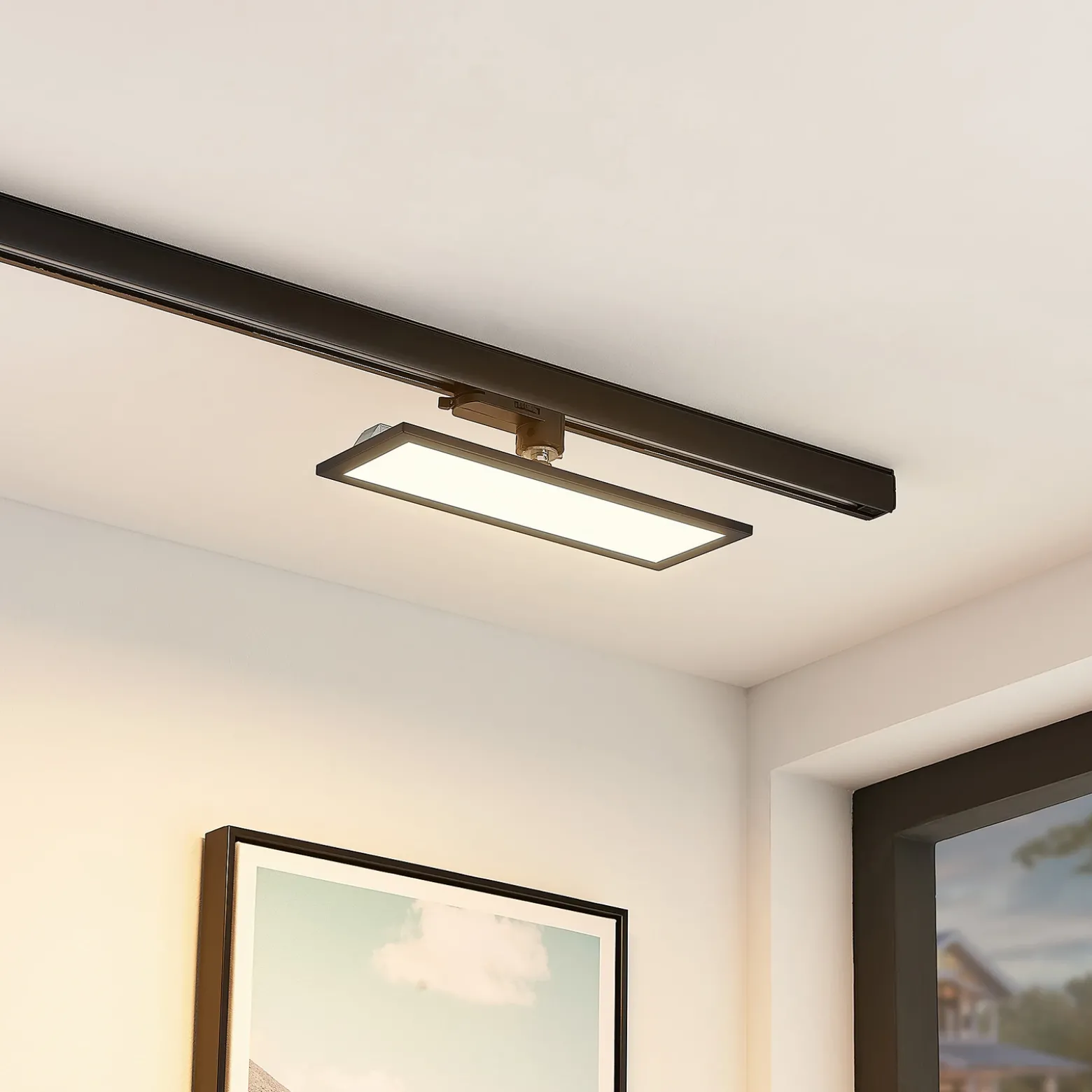 Arcchio Hairis panel LED trifásico, 30 cm, negro, 3000 K