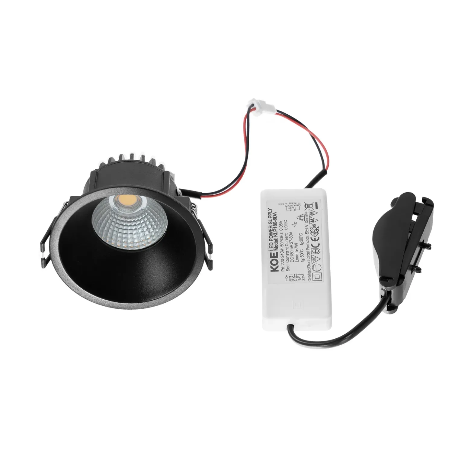 Arcchio LED downlight Niria, negro, 3.000K