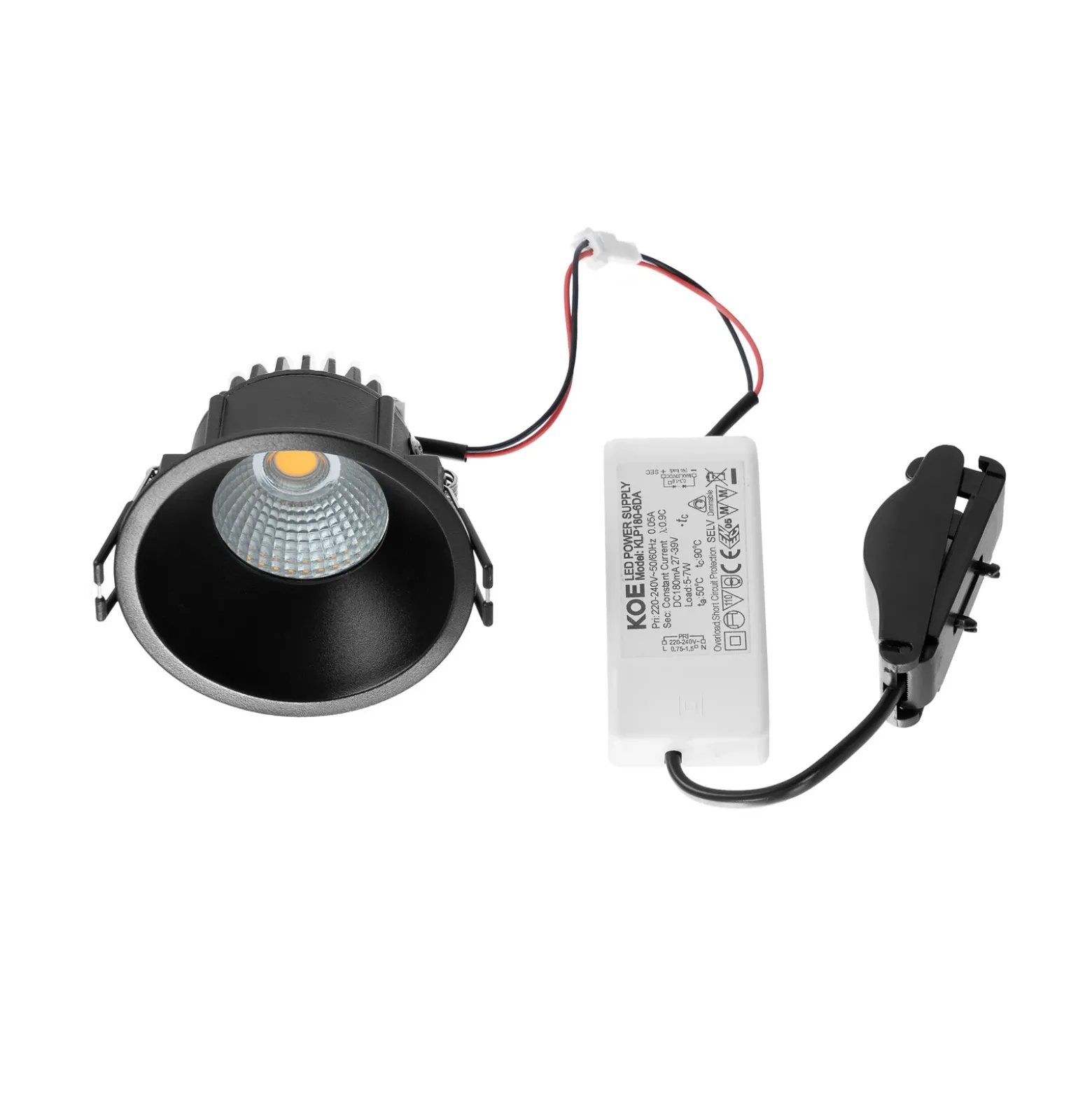 Arcchio LED downlight Niria, negro, 4.000K