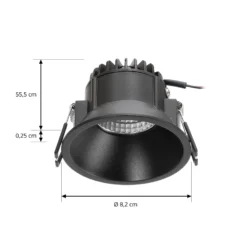 Arcchio LED downlight Niria, negro, 4.000K