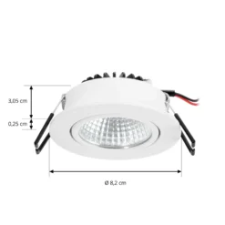 Arcchio LED downlight Zarik, blanco, 3.000K