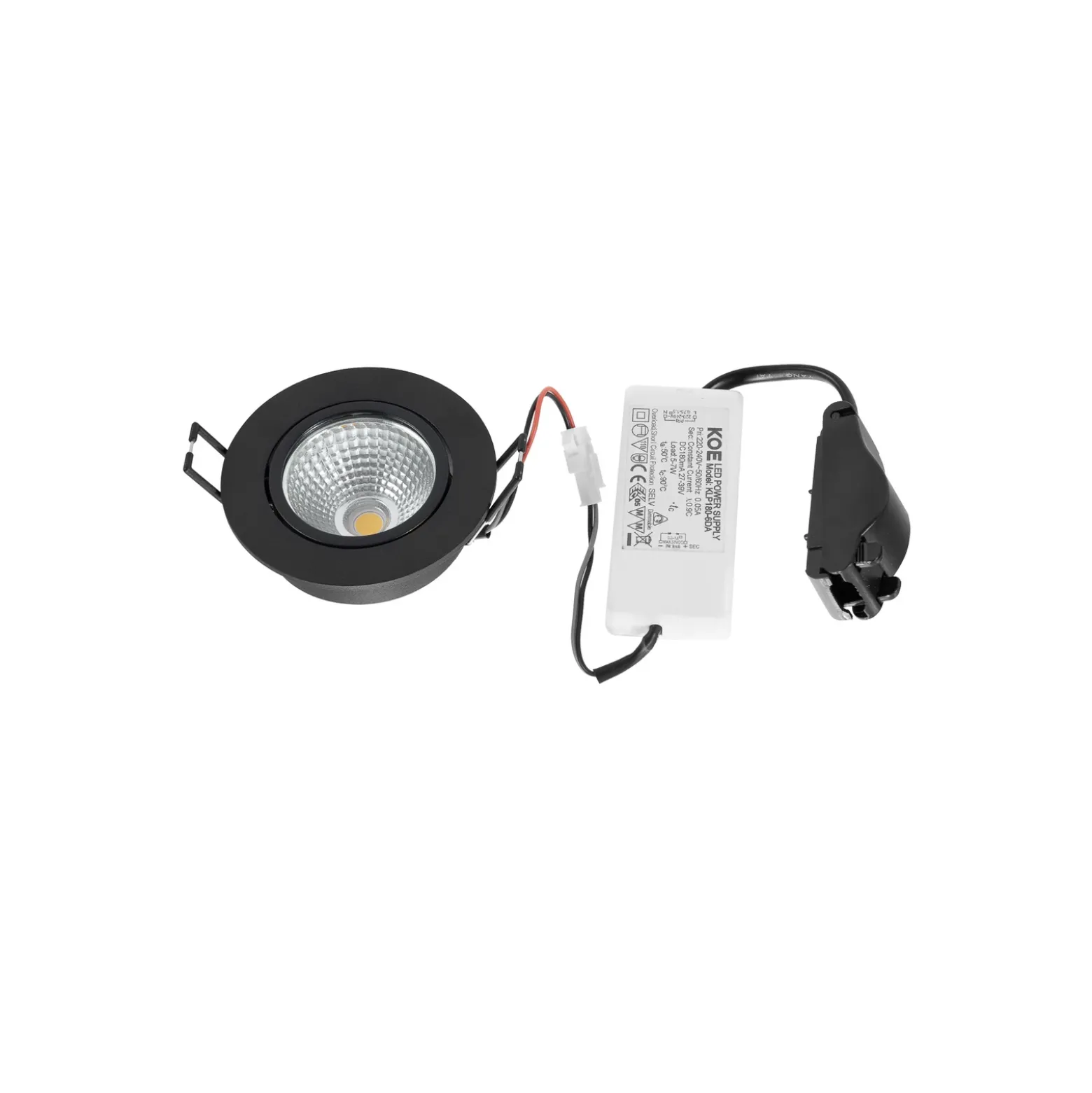 Arcchio LED downlight Zarik, negro, 4.000K