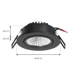 Arcchio LED downlight Zarik, negro, 4.000K