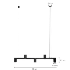 Arcchio Lámpara colgante Brinja, negro, 120 cm, 5 luces, GU10