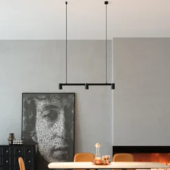 Arcchio Lámpara colgante Brinja, negro, 90 cm, 3 luces, GU10