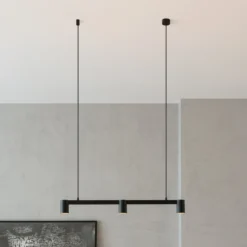 Arcchio Lámpara colgante Brinja, negro, 90 cm, 3 luces, GU10