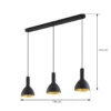 Arcchio Lámpara colgante Cosmina, 3 luces, longitud 90 cm, negro