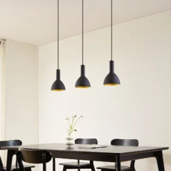 Arcchio Lámpara colgante Cosmina, 3 luces, longitud 90 cm, negro