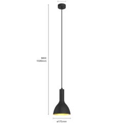 Arcchio Lámpara colgante Cosmina, 1 luz, negro, metal