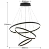 Arcchio lámpara colgante LED Albiona, negra, 3 anillos, Ø 80 cm