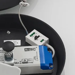 Arcchio Lámpara colgante LED Aleksi, Ø 60 cm, negra, metal, CCT