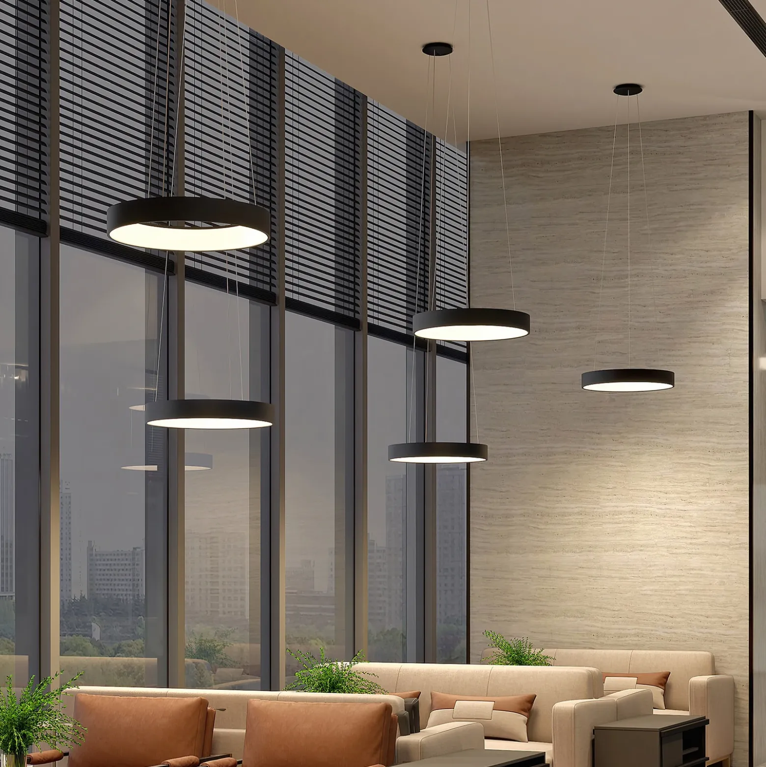 Arcchio Lámpara colgante LED Aleksi, Ø 60 cm, negra, metal, CCT