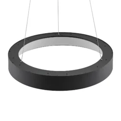 Arcchio Lámpara colgante LED Aleksi, Ø 60 cm, negra, metal, CCT