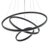 Arcchio lámpara colgante LED Albiona, negra, 3 anillos, Ø 80 cm