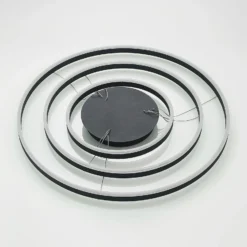 Arcchio lámpara colgante LED Albiona, negra, 3 anillos, Ø 80 cm