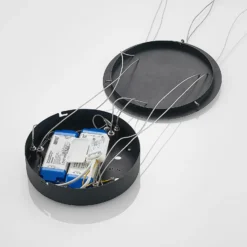 Arcchio lámpara colgante LED Albiona, negra, 2 anillos, Ø 60 cm