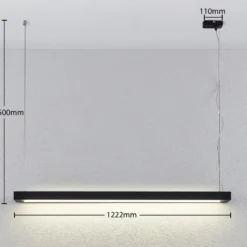 Arcchio lámpara colgante LED Cuna, negro, 122cm, metal